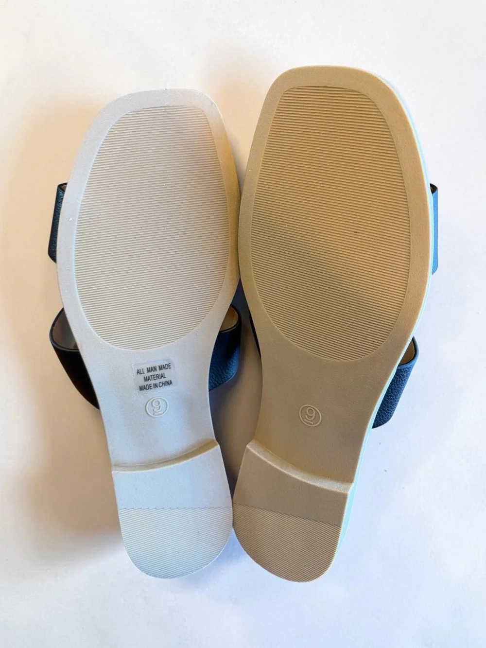 Soda Black Slide Sandals with Gold Buckle. Women’s Size 9